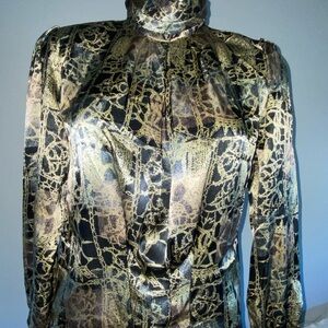 NICOLA Black and Gold Textured Fabric